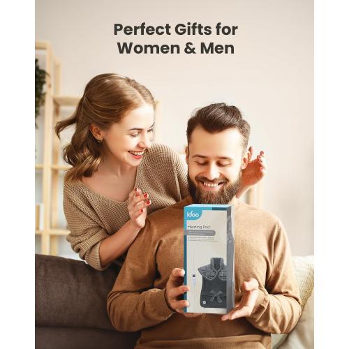 iDOO Heating Pad for Back Pain Relief, Large Weighted Electric Heat Pad for Neck Shoulders, Christmas Birthday Gifts for Women Men Elderly, FSA Eligible Items only List, 24x33, ETL Certified, Gray