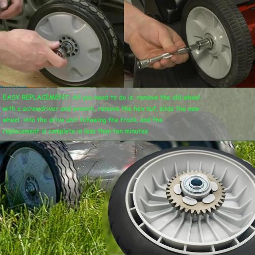 4 Pack Lawn Mower Wheels, HRR216K9VKAA Wheels, Fit for Honda HRR216 HR215 HRT216 HRB215 HRR2168vka etc 21 Inch Lawn Mower,2 Rear Wheels 42710-VE2-M02ZE, 2 Front Wheels 44710-VL0-L02ZB,5 Years Warranty
