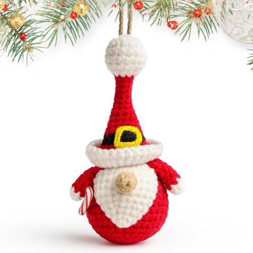 Gnome Ornaments - Gnome Christmas Ornament 2025 - Holiday Gnomes Ornaments for Christmas Tree - Gifts for Gnomes Lovers, Family, Friends - Crochet Ornament & Card