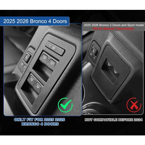 2026 Upgrade Center Console Organizer fit for 2025 2026 Ford Bronco 4 Door Full Size Bronco Center Console Storage for Ford Bronco 2025 2026 Storage Accessories|Not for 2 Dooor/Manual/Sport Model|