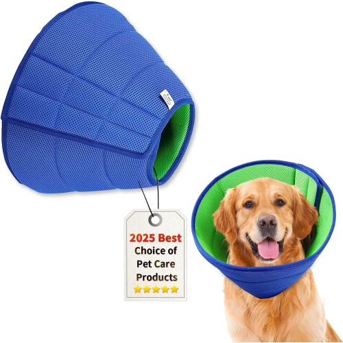 Soft Dog Cone Collar Alternative, Comfortable Cones for Medium Large Dogs to Stop Licking After Surgery, Comfy Elizabethan Collars, Neuter Recovery Ecollars of Shame Alternatives