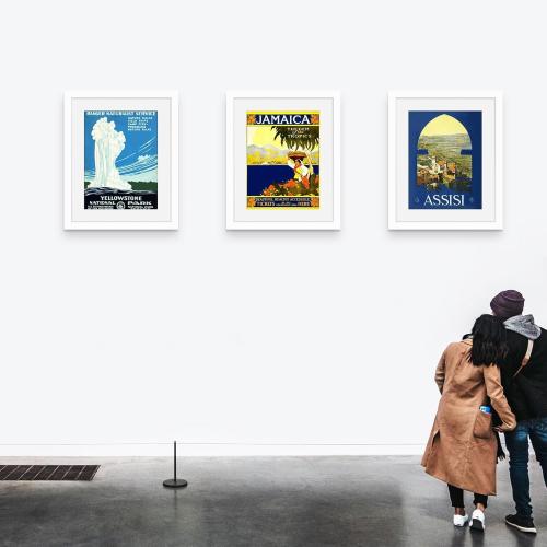 Picrit 24x30 Picture Frame 3 Pack, White Poster Frame, Display Poster 18 x 24 with Mat or 24x30 without Mat for Horizontal or Vertical Wall Mounting