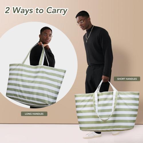 KALIDI 60L Extra Large Duffle Bag, Beach Tote Zipper Utility Oversized Weekender Carrier Travel Shopping Reusable Grocery Bag