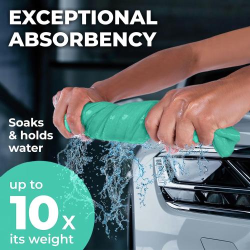 2 pk Size 34x25 Premium XL Shammy Towel for Car - 2pk (34”x25”) - Super Absorbent Chamois Cloth - Spots & Scratch-Free - Reusable Car Drying Towel