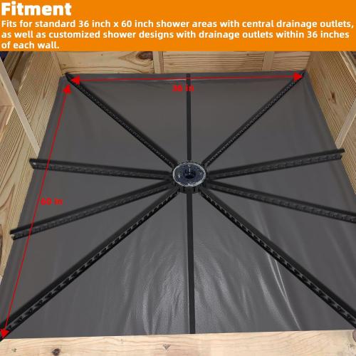 Shower Pitch Kit for Quick Install Sloped Shower Pan,Shower Slope Kit for Shower Floor Mortar Bed with Water Drainage Slope,Pre Sloped Shower Pan Kit with Center Ring and 10 Float Sticks System