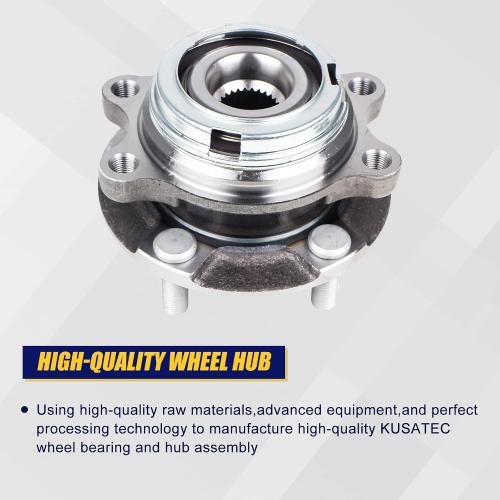 KUSATEC 513335 Front AWD Wheel Hub and Bearing Assembly Compatible with Infiniti Q40 Q50 Q60 Q70 QX50 QX70, G23 G35 G37, EX35 EX37, Infiniti FX 37 FX45 FX50, M35 M37 M45 M56, 5 Lug Bolts w/ABS