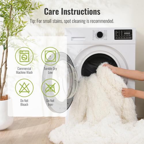 Uttermara Shaggy Faux Fur Weighted Blanket 15lbs, Super Soft Plush Fleece and Cozy Sherpa Reverse, Decorative Long Fur Throw Blankets 48x72 15LBS Cream