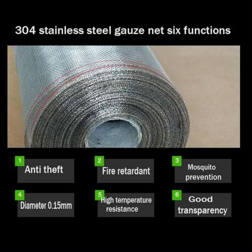 Size 120X300CM47X118INCH 304 Stainless Steel Woven Wire Mesh, Wire Mesh Window Screen Mesh, Prevent Mouse Mice Snakes Hornets Rodents Entering,Easy to Cut and Install,120X300CM47X118INCH