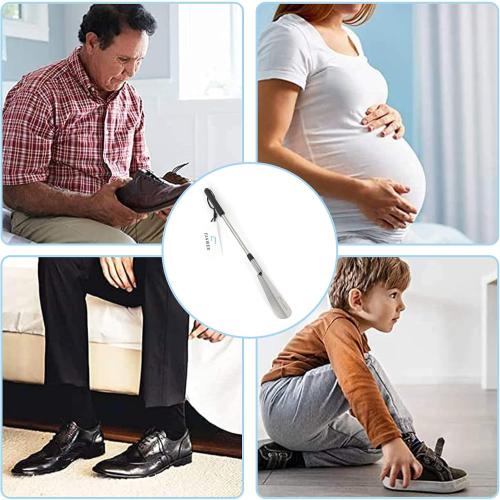 Fanwer Extendable Shoe Horn Long Handle for Seniors, Twist to Lock, 16 to 31Adjustable, Stainless Steel Telescopic Shoehorn for Men Women, Metal Travel Shoe Horn, Shoe Helper Tool
