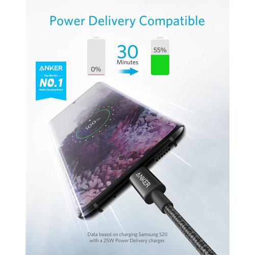 Anker USB C to USB C Cable, Type-C 60W Fast Charging Cable (6FT, 2Pack) for iPhone 16 Series, iPad mini 6 and More (Black)