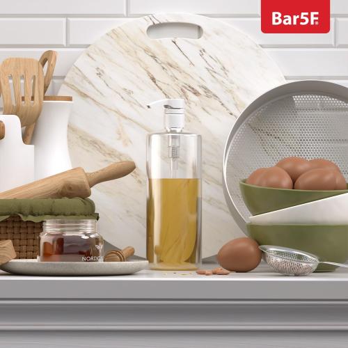 Bar5F Pump Bottle 32-Ounce 1-Liter Empty for Shampoo Conditioner Body Wash Lotion BPA-Free Crystal-Clear 2Pk