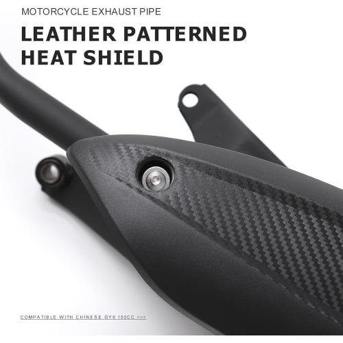 Mokuo Motorcycle Exhaust Assembly in Heavy Iron Material Compatible with Chinese GY6 125cc 150cc 4-Stroke Engine Scooter Moped RSZ 150cc,Xpro Bali 150