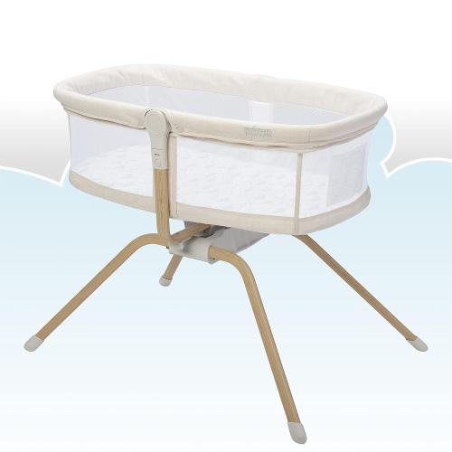 PRIMO Little Cloud Gliding Bassinet: Portable Folding Baby Bed with Removable Canopy, Travel Bag, and Mattress - Ideal Baby Bassinet, Lounger for Newborns, Bedside Sleeper, Perfect Travel Crib