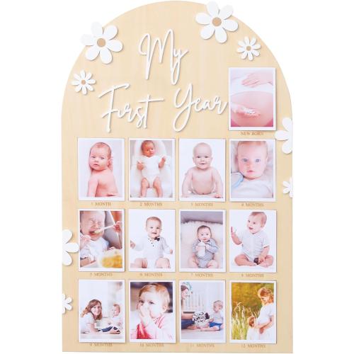 WAWUO 1st First Year Photo Board, 12 Month Picture Milestones Board, My First Year Board, Daisy Birthday Decorations