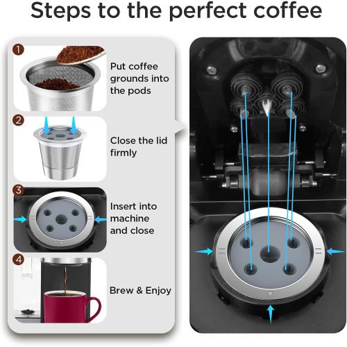 Reusable K Cups for Keurig K Supreme | Refillable K cups for Keurig K Supreme (Plus) Coffee Maker