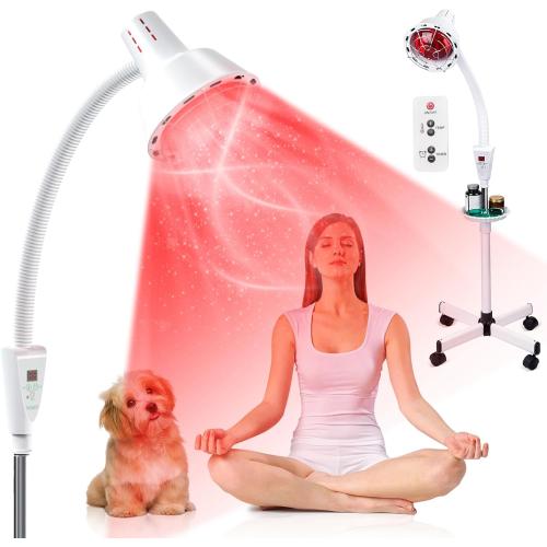 Infrared Light Therapy,275W Infrared Heat Lamp, Red Light Therapy Heat Lamp for Relieve Joint Pain and Muscle Aches Body, Standing Red Light Heat Lamp, Light Therapy Device at Home