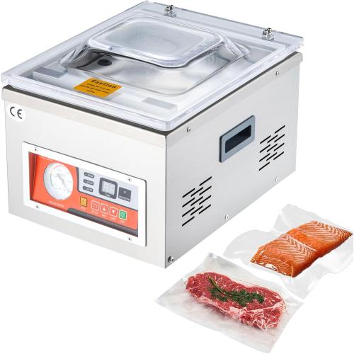 VEVOR Chamber Vacuum Sealer, DZ-260A 6.5 cbm/h Pump Rate, Excellent Sealing Effect with Automatic Control, 110V/60Hz Professional Foods Packaging Machine Used for Fresh Meats (260W)