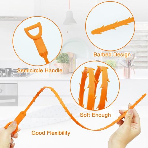 Drain Clog Remover,  Flexible Long Pipe Snake Hair Clogs Catcher Cleaner Tool for Toilet, Kitchen Sink, Bathroom Tub, Sewer Drain
