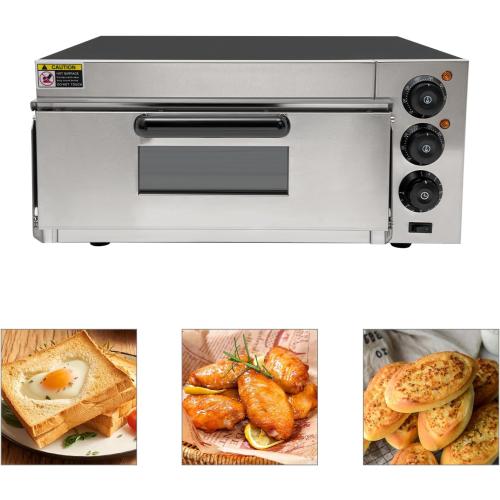 1800W Electric Pizza Oven Indoor Commercial Pizza Oven Countertop Pizza Maker Multipurpose Indoor Pizza Machine for Home Restaurants Bakeries – Adjustable Temp (122-662°F）-Makes 16 inch Pizzas