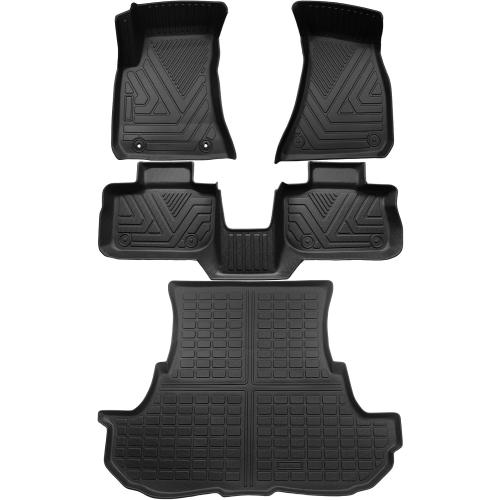 Floor Mats & Cargo Liner Set for 2016-2023 Dodge Challenger AWD(Not for RWD) All Weather Protection TPE Anti-Slip Automotive Full Set Custom Trunk Mat Dodge Challenger RWD Floor Mats Accessories