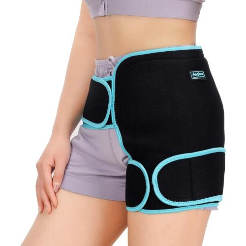 Hip Ice Pack Wrap for Injuries Reusable, Hip Brace with Hot Cold Pack for Women Men, Hip Gel Kit for Pain Relief Sciatica Nerve,Piriformis Stretcher, Hip Flexor Strain, Groin Pull, SI Joint, Hamstring
