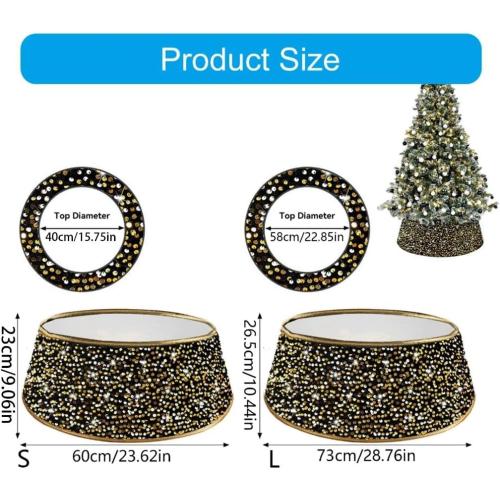 Beautiful Festival Tree Base Cover in Sequined Front for Christmas Decoration
