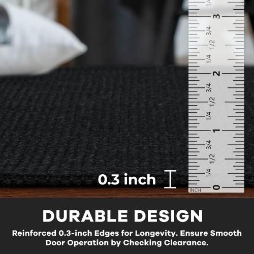 KOZYFLY Washable Runner Rug 3x14 ft Hallway Kitchen Runner Rugs with Rubber Backing Bobo Non Slip Entryway Runner Indoor, Long Carpet Runners for Hall Kitchen Entryway, Black