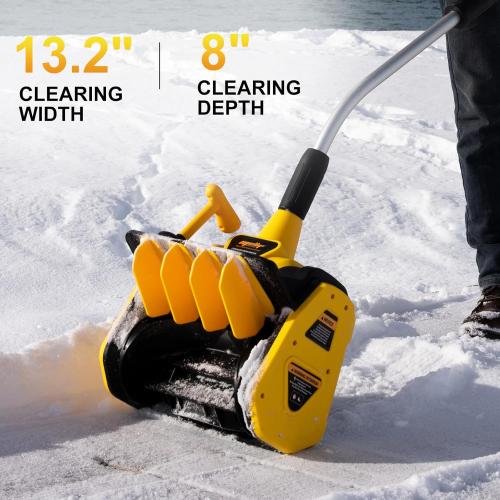 40V Cordless Snow Shovel Compatible with Dewalt 20V Battery(Tool Only), Electric Power Snow Thrower, Handheld Snow Blower with 13.2 in. Width 8 in. Depth, 26.5' ft Throwing Distance