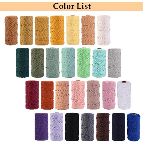 Red Macrame Cord 3mm x 109Yards,Colored Cotton Rope Colorful Cotton Cord Soft Craft Cord Twine for Wall Hanging Plant Hangers Crafts Decorative Projects