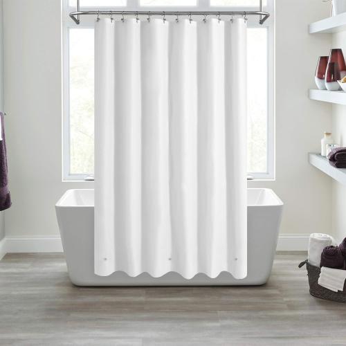 Mrs Awesome White Shower Curtain Liner with 3 Magnets, 72x72 Premium Flexible Sturdy Plastic Shower Curtain for Bathroom Lightweight & Waterproof, White