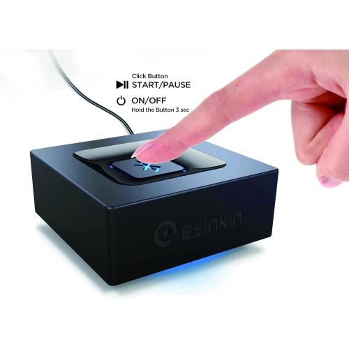 Esinkin Bluetooth Audio Adapter for Music Streaming Sound System | Wireless Audio Adapter Works with Smartphones and Tablets, Bluetooth Receiver for Home Stereo