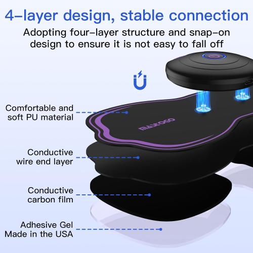 MASTOGO 8 Pcs Wireless TENS Unit Electrode Pads, with 3.5mm Snap Connector
