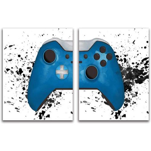 Gaming Artwork Gamer Canvas Wall Art Race Game Room Poster Prints Gamepad Posters Wall Pictures Canvas Painting Artwork Gaming Decor for Boys Room Gamer Decor Video Game Wall Art 16x24Inchx2 Unframed