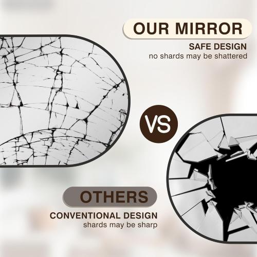 Set of 2 Size 24x36 Color Black FICTOR Bathroom Mirror for Wall,2 Pack 24”x36” Arched Vanity Bathroom Mirror for Over Sink, Metal Framed with HD Shatter-Proof Glass for Entryway, Living Room,Bedroom(Black)