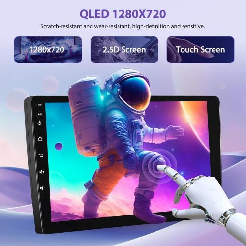 8-Core 4 64G Qualcomm Double Din Android Car Stereo Audio 10 Inch IPS Touchscreen with Wireless Carplay Android Auto 3D Car Model Bluetooth WIFI GPS DSP FM Radio Receiver SWC Backup Camera MIC