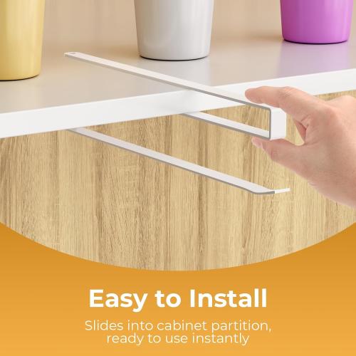 Quehun 2 PCS Tumbler Lid Organizers, Ample Lid Capacity Up to 30 Lids, No Adhesive No Drill Yeti Lid Organizer Holder Inside Cabinet, Space-Saving Stanley Tumbler Cup Lid Holder Organizer for Kitchen
