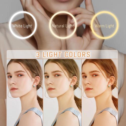 Auxmir 1X/30X Wall Mounted Makeup Mirror with Light, 8 Rechargeable Double-Sided Magnifying Mirror, Vanity Mirror Dimmable 3 Color Light, 360° Extension Rotation Foldable 14.5 Inch Arm, Chrome