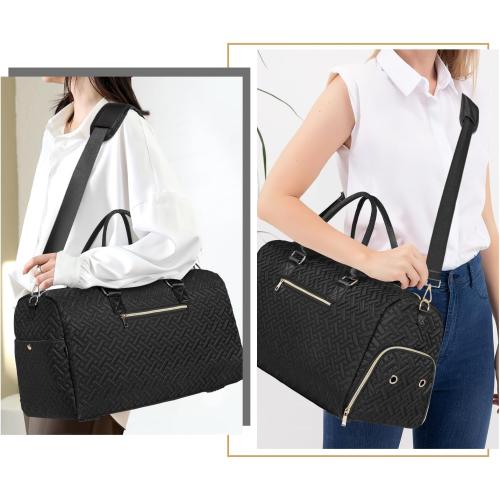 Duffle Bag for Travel, Weekender Bag with Shoe Compartment, Carry On Overnight Bag for Women with Toiletry Bag, Gym Bag with Wet Pocket, Hospital Bags for Labor and Delivery