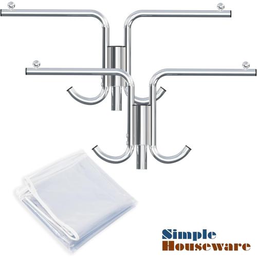 Simple Houseware Cover and Tube Bracket for SimpleHouseware Z-Base Garment Rack (Garment Rack NOT Included)