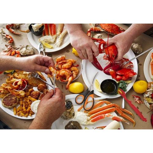 Hiware 20-piece Seafood Tools Set includes 6 Crab Crackers, 6 Lobster Shellers, 6 Crab Leg Forks/Picks and 2 Seafood Scissors & Storage Bag - Nut Cracker Set