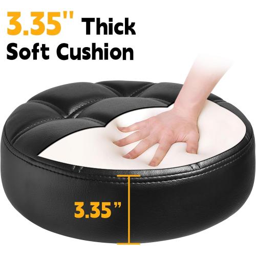 Rolling Stool Heavy Duty 450lbs - Reinforced with Golden Alloy Steel, Super Soft Thick Cushion, 360° Swivel, Smooth Rolling NO Noises, Adjustable Stool with Wheels for Massage Tattoo Spa, (Black)