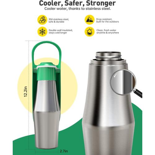 Stainless Steel Dog Water Bottle - 27 oz