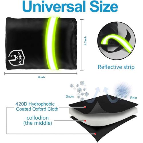 Outdoor Faucet Cover for Winter Freeze Protection,7.8 H x 6.2 W,Spigot Covers Winter Insulated,Faucet Cover Socks for Winter,Thickened AntiFrozen Waterproof Hose Bib Covers,Set of 2(Black)
