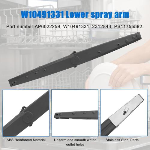 WPW10491331 Dishwasher Parts for Whirlpool Dishwasher Spray Arm Compatible With Whirlpool Amana Admiral Maytag Dishwasher Parts Replaces W10491331, 2312843, PS11755592