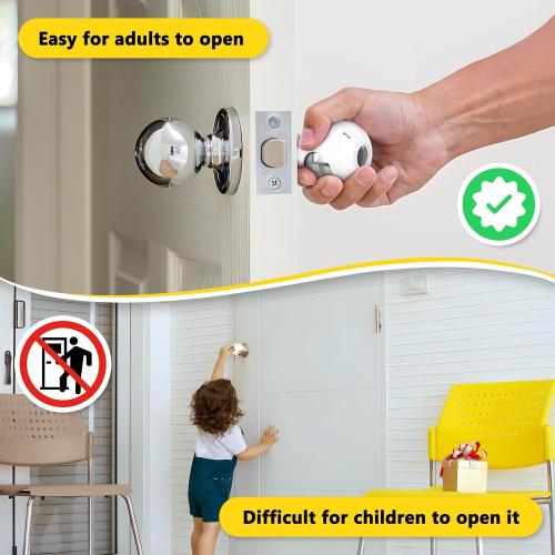 Door Knob Safety Cover for Kids, Large Size Child Proof Door Knob Covers