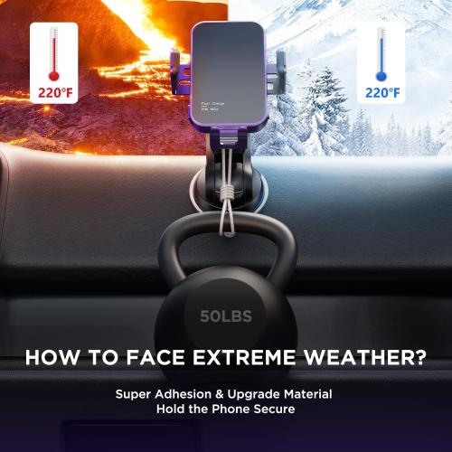 Wireless Car Charger,【7 Colored RGB Backlit】15W Auto Clamping Car Charger Phone Mount Holder for iPhone 16 15 14 13 12 Mini Pro Max 11, Samsung Galaxy S24 Ultra S23 S22 S21  S10  Note 20, etc - Purple