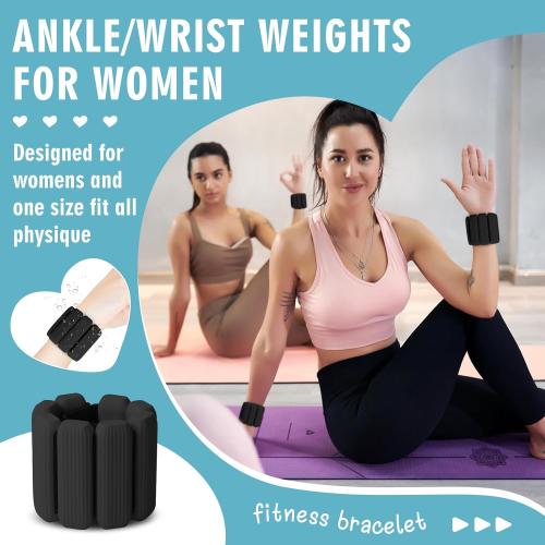 Wrist Weights Set of 2(1Lbs Each), Wearable Wrist Ankle Weights for Women & Men, Adjustable Arm & Leg Weights for Walking, Yoga, Swimming, Gym