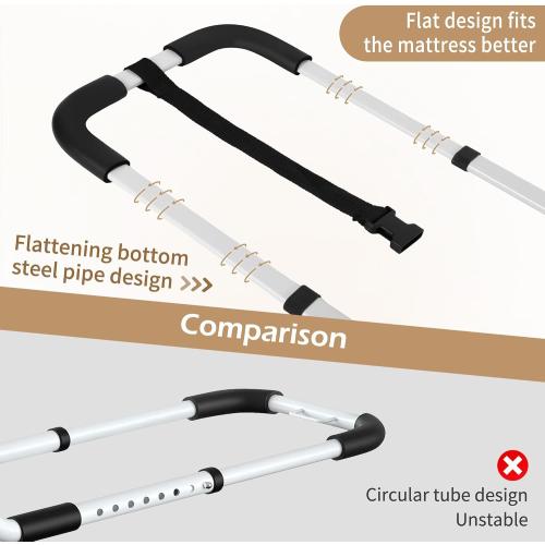 Bed Rails Grab Bar Bed Handrails for Elderly Adults Safety, Bed Cane for Seniors with Foam Handle and Storage Pocket, Adjustable Bedside Assist,ASTM Approved.