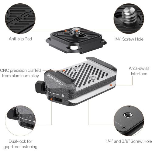 PGYTECH Quick Release Plate & Clamp V2 Arca Swiss Camera Mount Adapter