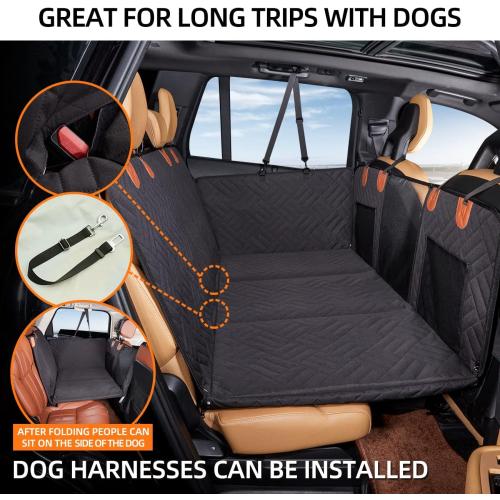 Black 52x52 YJGF Back Seat Extender,Dog Seat Cover for Back Seat,Hard Bottom Car Seat Cover for Dogs,Dog Hammock for Car,Back Seat Pet Cover for Dogs(Black)